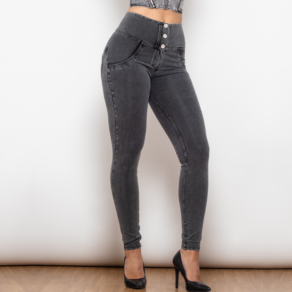 Stilla | Grå Stramme Jeans Med Høj Talje