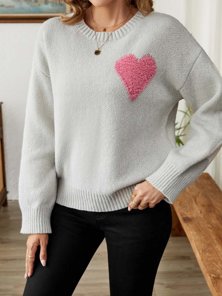 Stilla | Varm Pullover Med Hjertemotiv