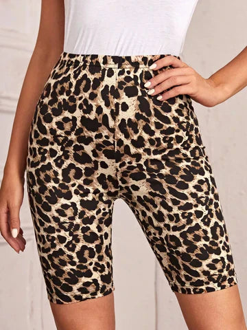 Stilla | Cykelshorts med leopardmønster