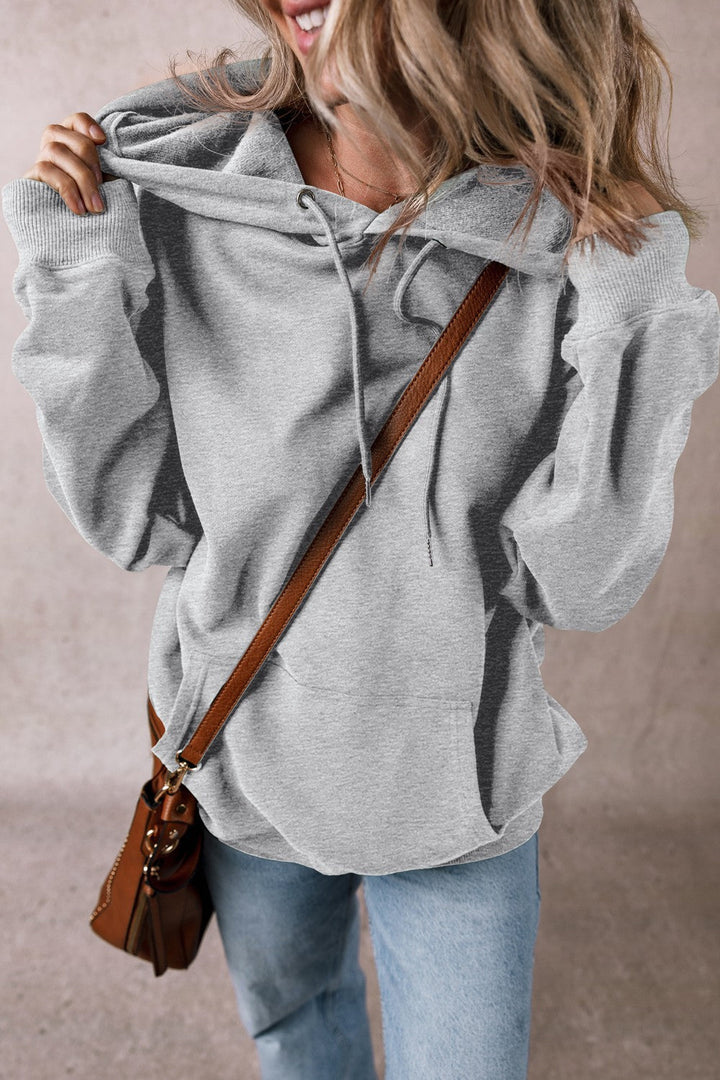 Stilla | Sweatshirt Med Lange Ærmer, Snøre og Lommer