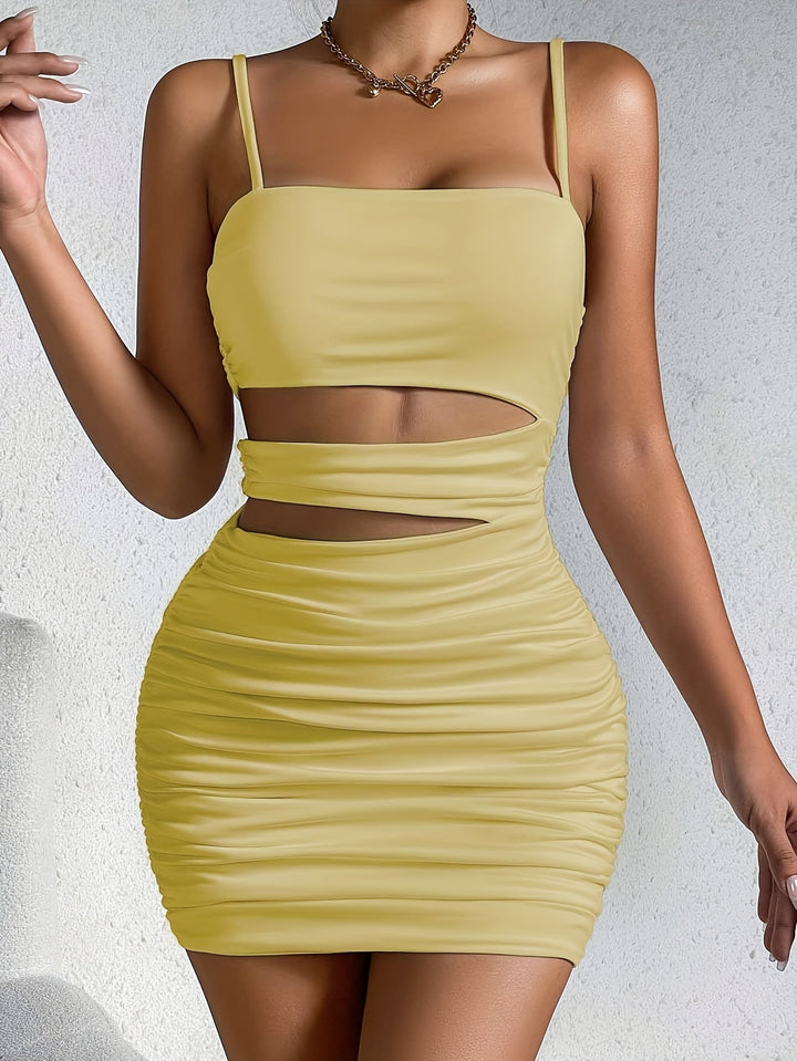Stilla | Seksuel Bodycon Cami Kjole Med Udsnit Sommerkjole Med Spaghetti Stropper