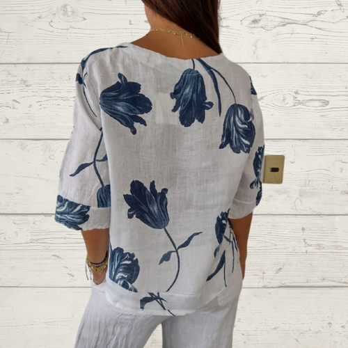Stilla | V-udskæring Bluse med Stil