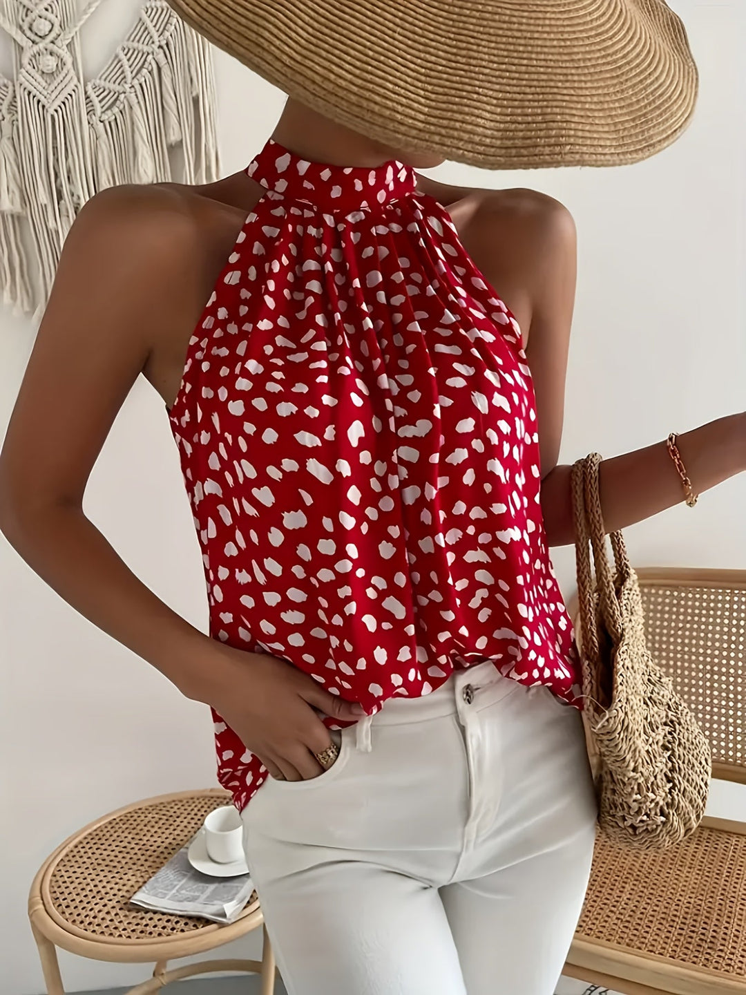 Stilla | Top Dame Halterneck Polka Dot