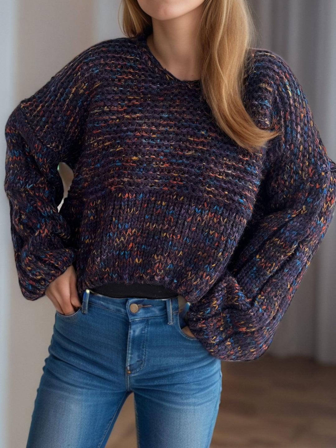 Stilla | Pullover med lange ærmer og dybe skuldre