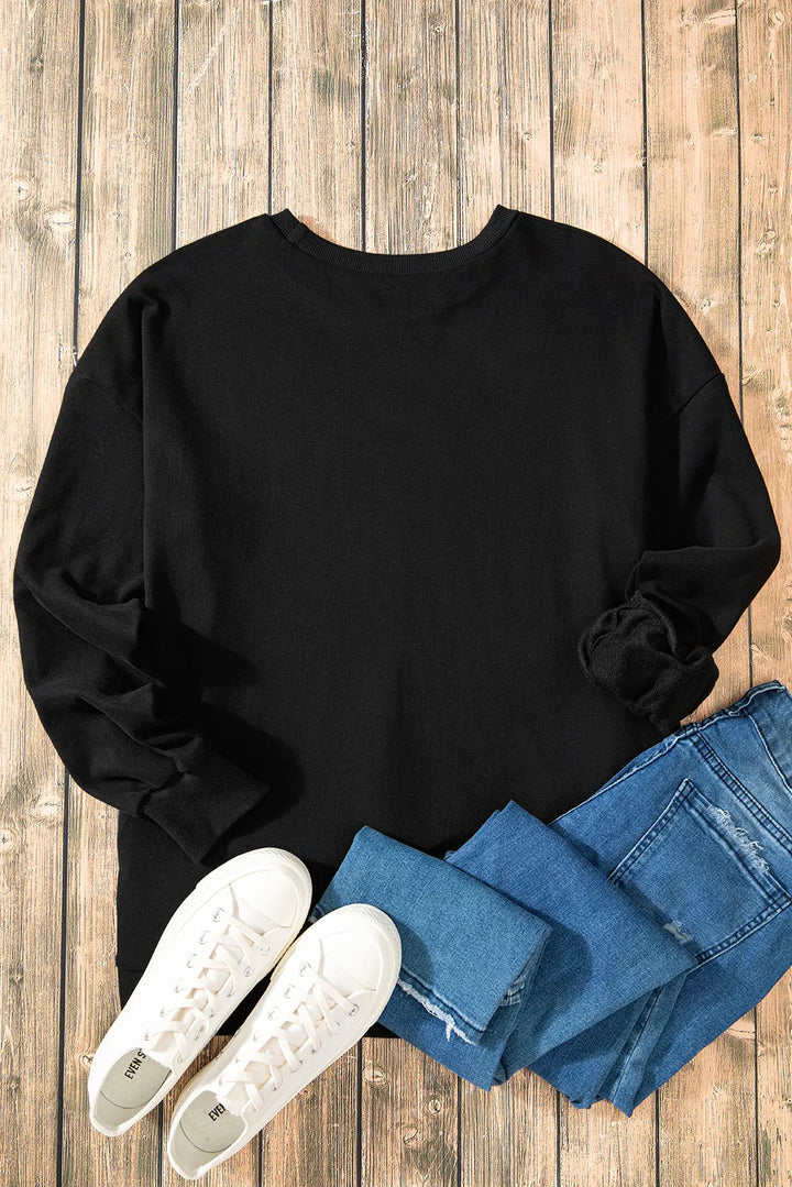Stilla | Sweatshirt med lange ærmer og rund halsudskæring Oppe og Nede