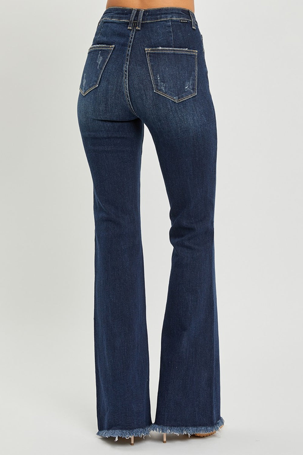 Stilla | Høj Talje Rå Kant Flare Jeans