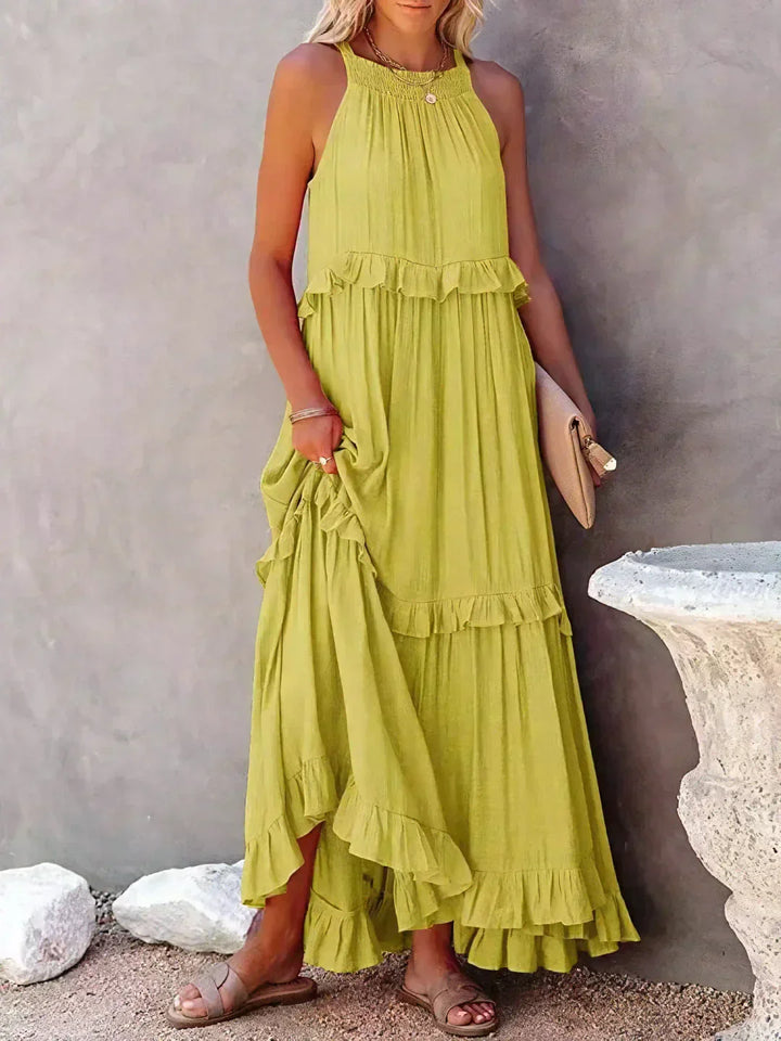 Stilla | Halter Ruffle Max Kjole