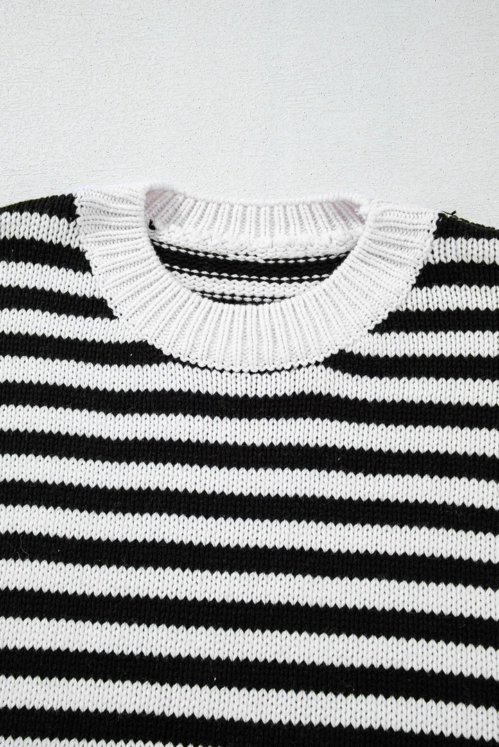 Stilla | Stribet Pullover Med Komfortærmer