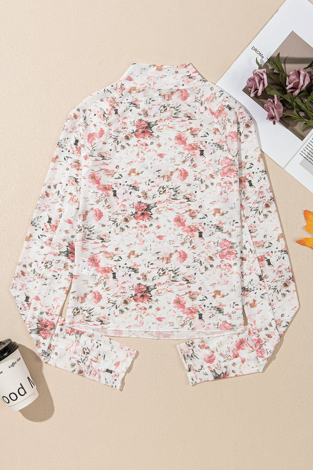 Stilla | Bluse af mønstret net
