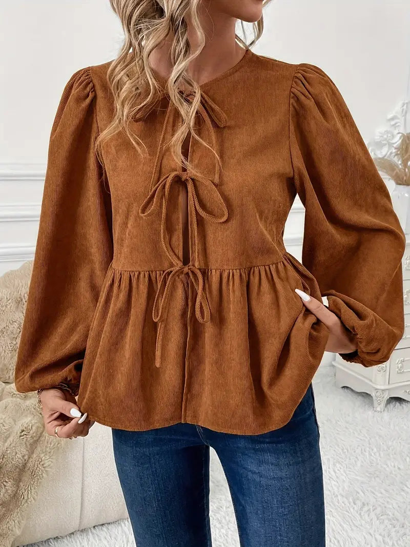 Stilla | Elegant Bluse Af Blødt Cord