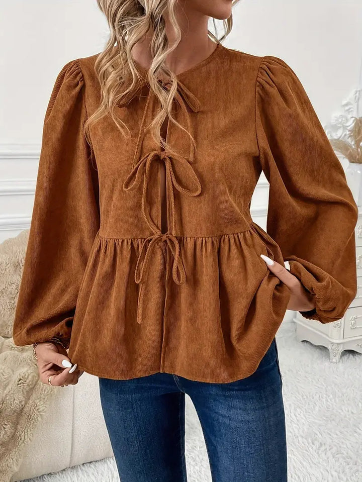 Stilla | Elegant Bluse Af Blødt Cord