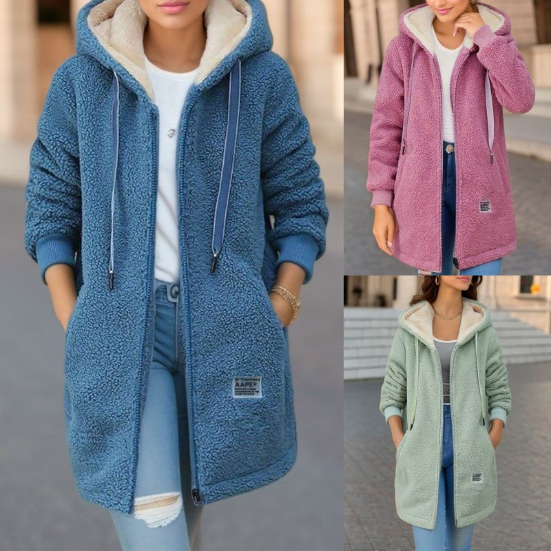 Stilla | Fleece Fôret Hættetrøje Med Lynlås