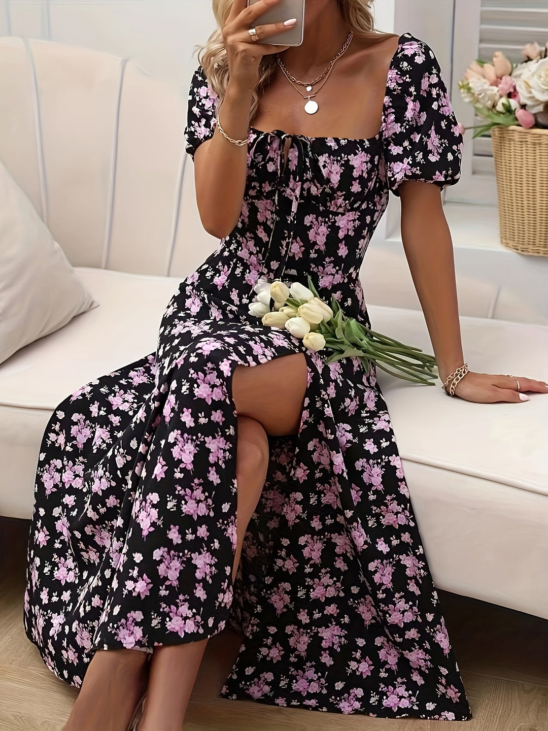 Stilla | Elegant Maxi Kjole Med Blomster