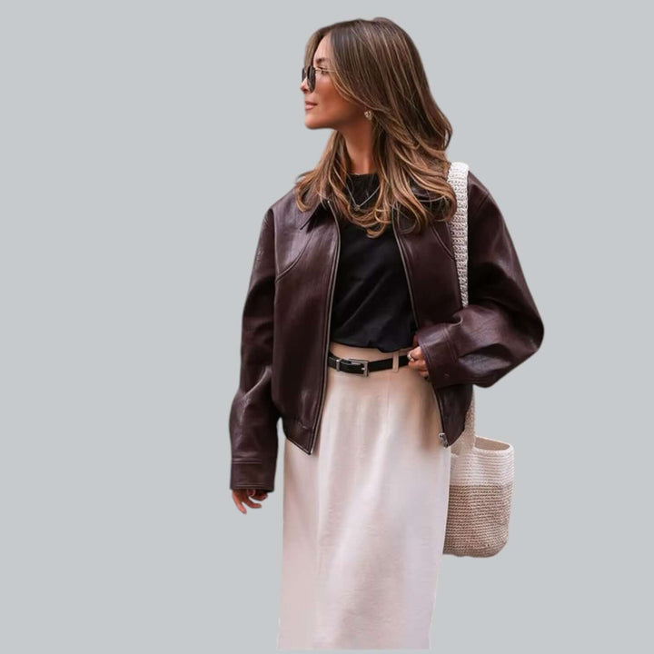 Stilla | Unisex Vintage Stil Læderlook Jakke