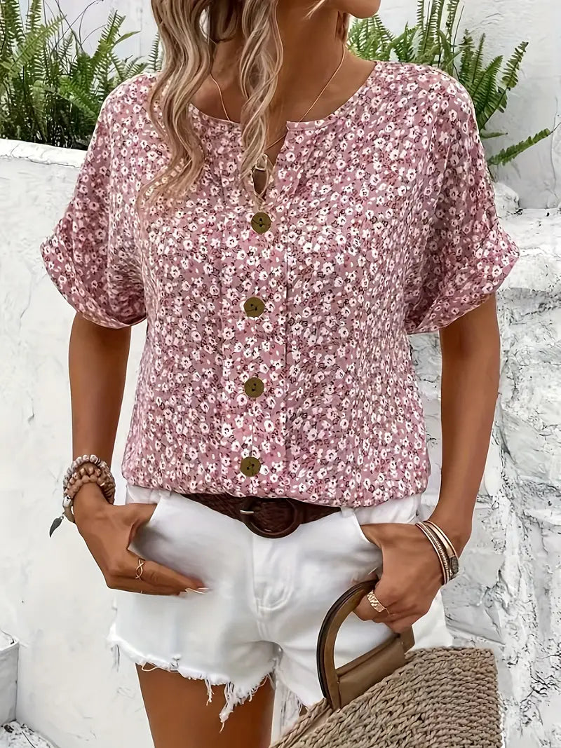 Stilla | Blomster Button up Bluse
