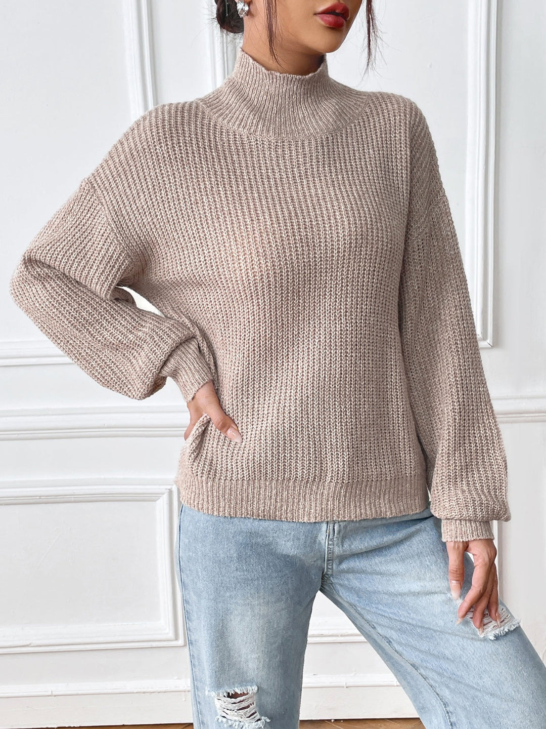 Stilla | Pullover med Rullekrave og Lange Ærmer