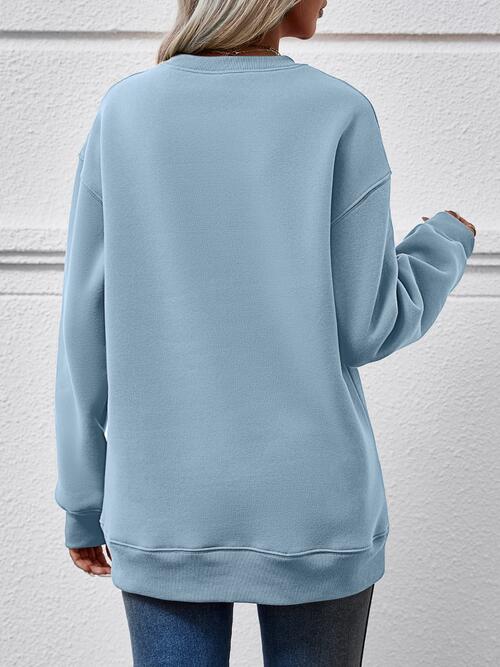 Stilla | Rund Hals Droppet Skulder Sweatshirt