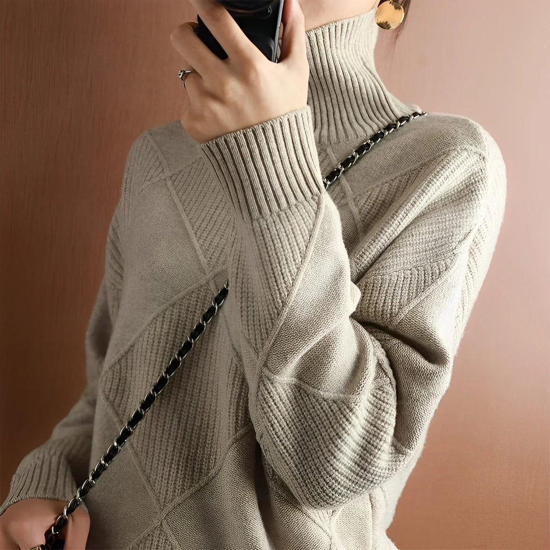 Stilla | Struktureret Rullekrave-Strikpullover