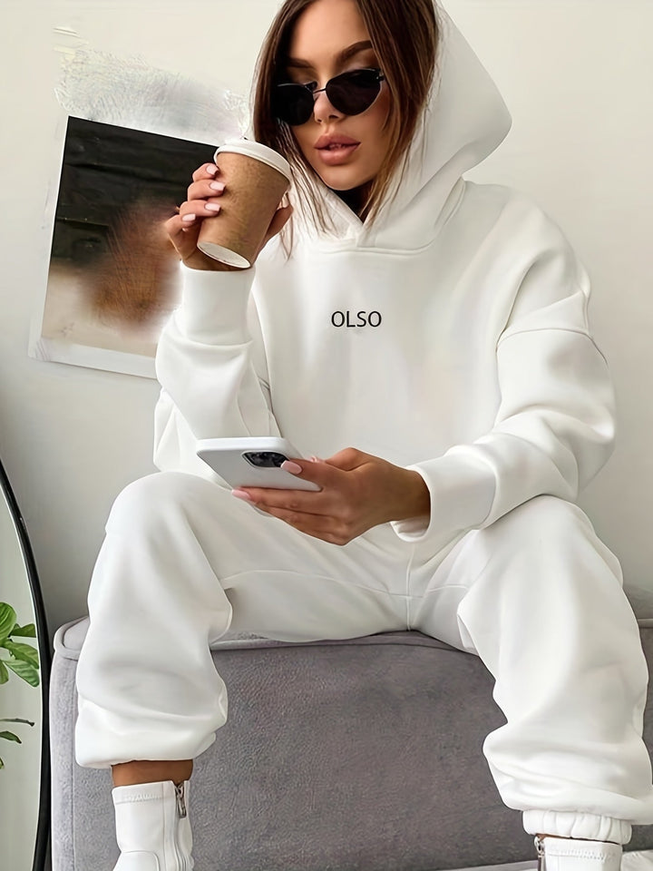 Stilla | Sweatshirt- og joggingbukser-sæt med bogstavtryk