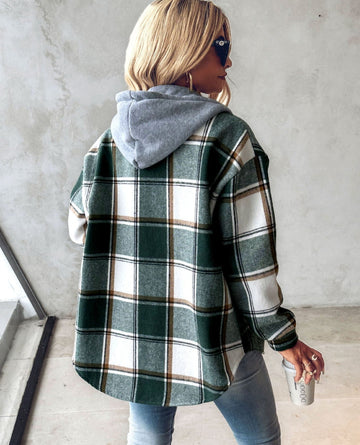 Stilla | Cozy Checked Hoodie med Snøring til Kvinder