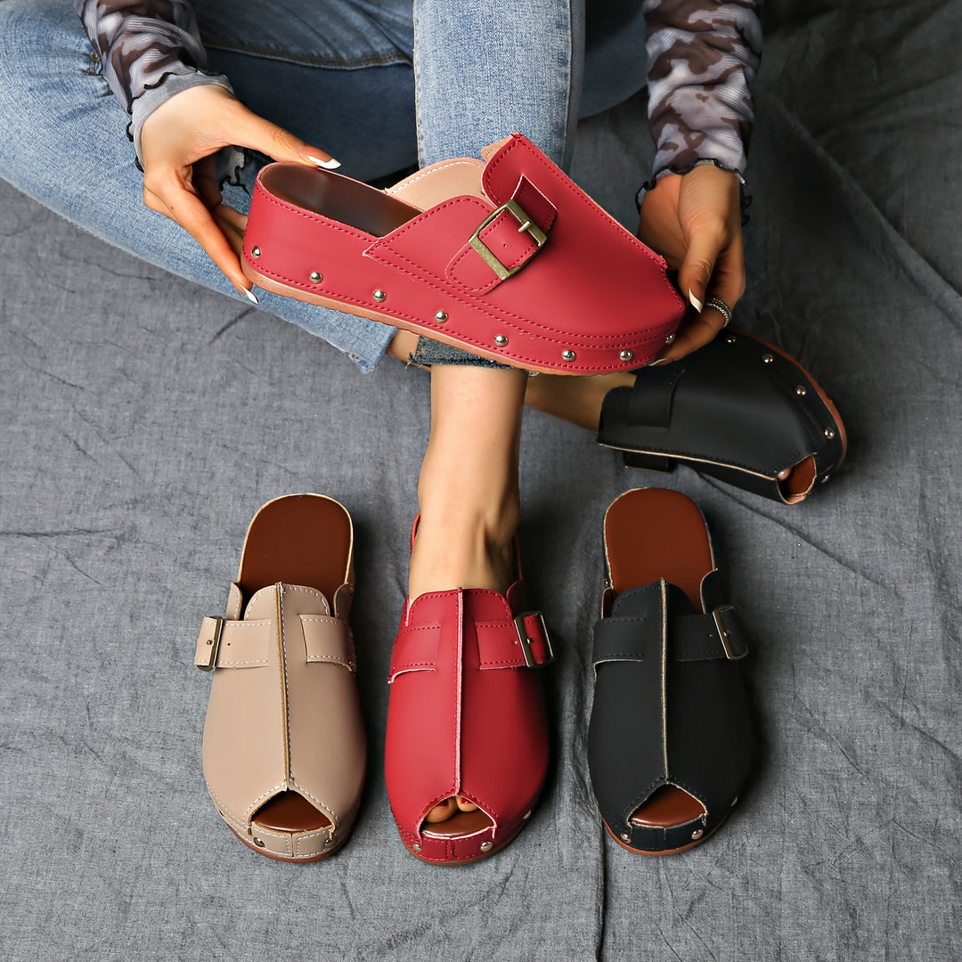 Stilla | Behagelige Sommersko På Platform Med Strap Closure Og Åben Tå