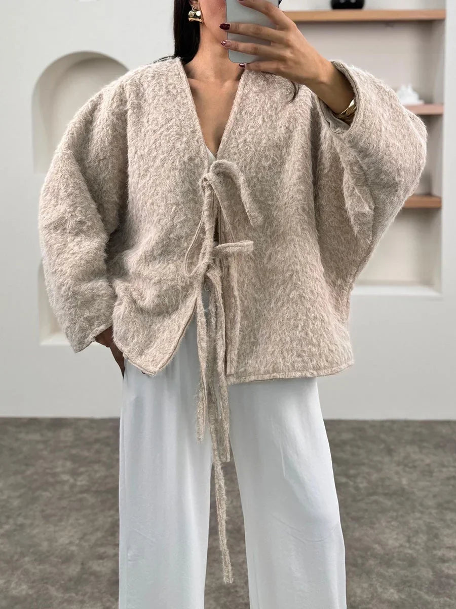 Stilla | Snørebåndsdetalje-strikpullover Til Et Unikt Look