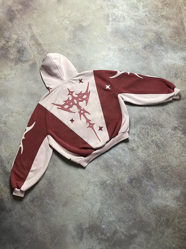 Stilla | Kontrastfarve Bogstaver Oversized Hoodie med Lange Ærmer