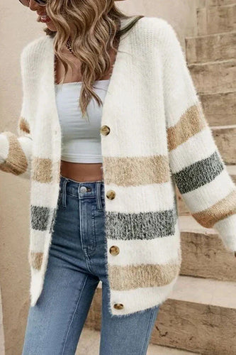 Stilla | Stribet Strikcardigan