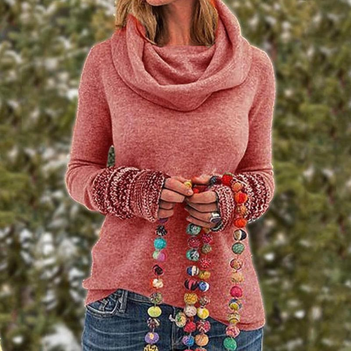Stilla | Uld Cowl Neck Pullover Sweatshirt Casual Schnitt Pullover