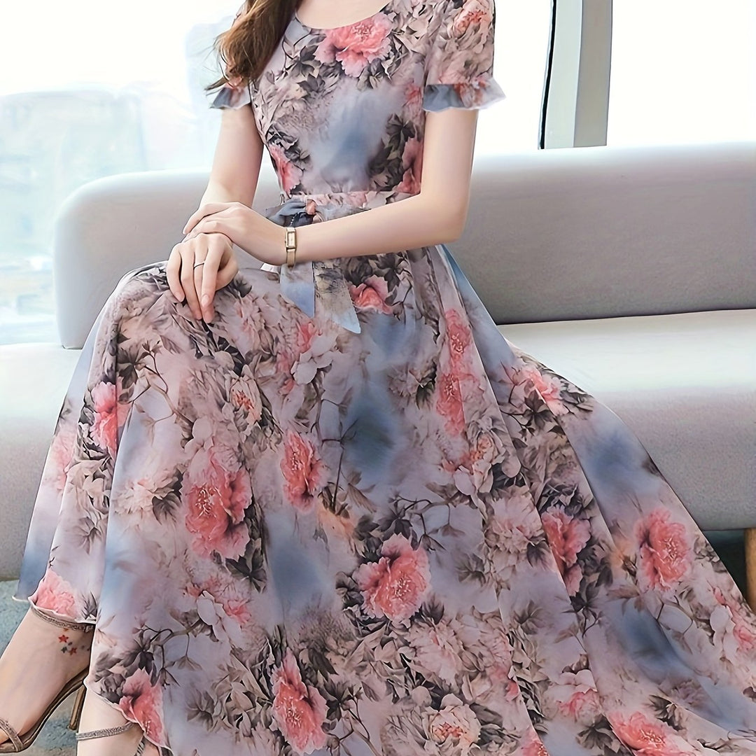 Stilla | Let It Go Chiffon Kjole Med Pæonblomster