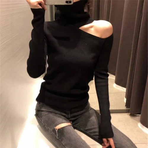 Stilla | Skulderfri Pullover Til Damer Med Lange Ærmer Elegant Udseende