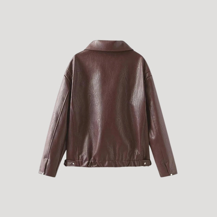 Stilla | Klassisk Faux Læder Zip up Jakke