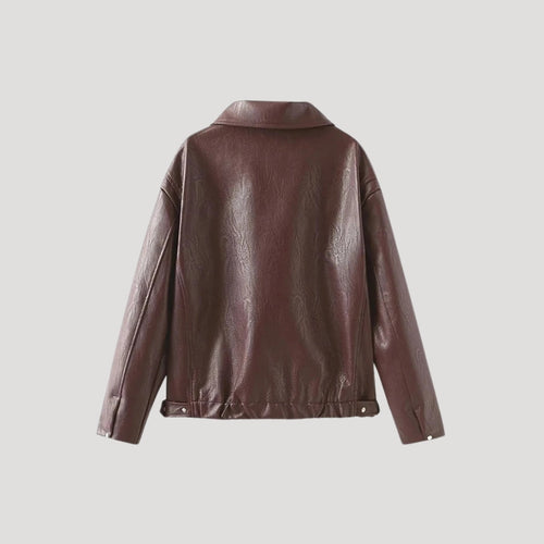 Stilla | Klassisk Faux Læder Zip up Jakke