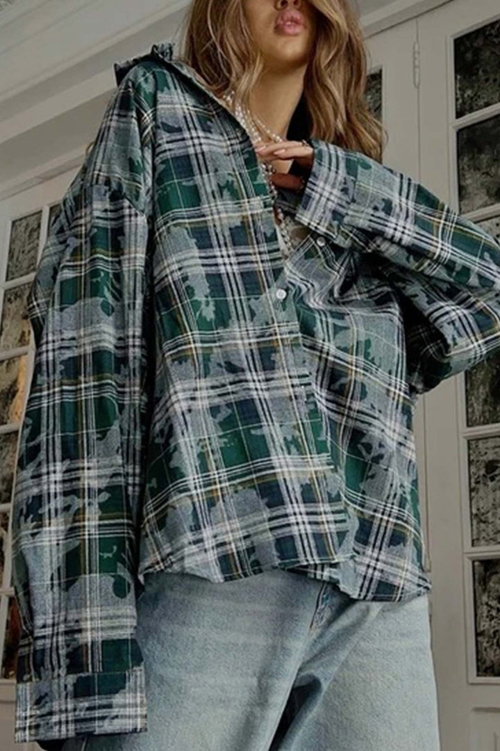Stilla | Vintage Ternet Overdimensioneret Bluse