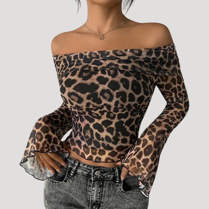 Stilla | Leopardprint Off Shoulder Top