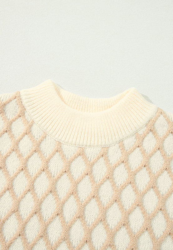 Stilla | Pullover med Lange Ærmer og Høj Krave samt Ruder Mønster