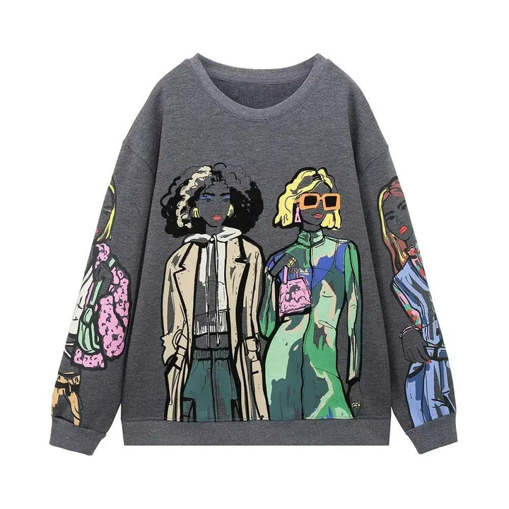 Stilla | Løst siddende sweatshirts med uldprint