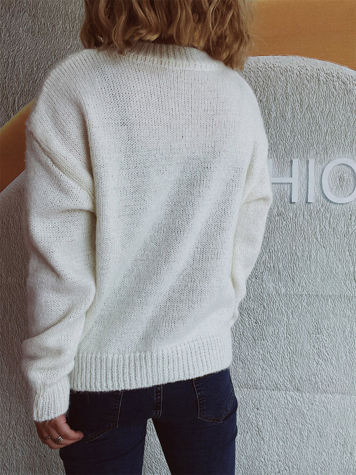 Stilla | Pullover med lange ærmer og rund halsudskæring samt sløjfe kant