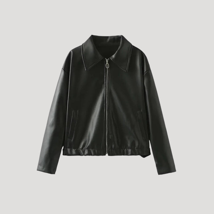 Stilla | Klassisk Faux Læder Zip up Jakke