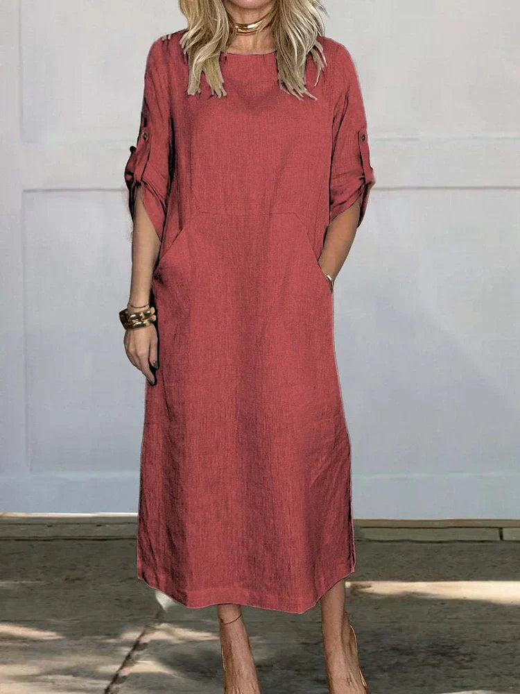 Stilla | Langes Kleid Mit Taschen