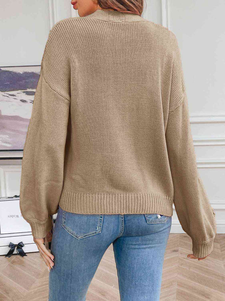 Stilla | Læder Cardigan Med Blomstermønster