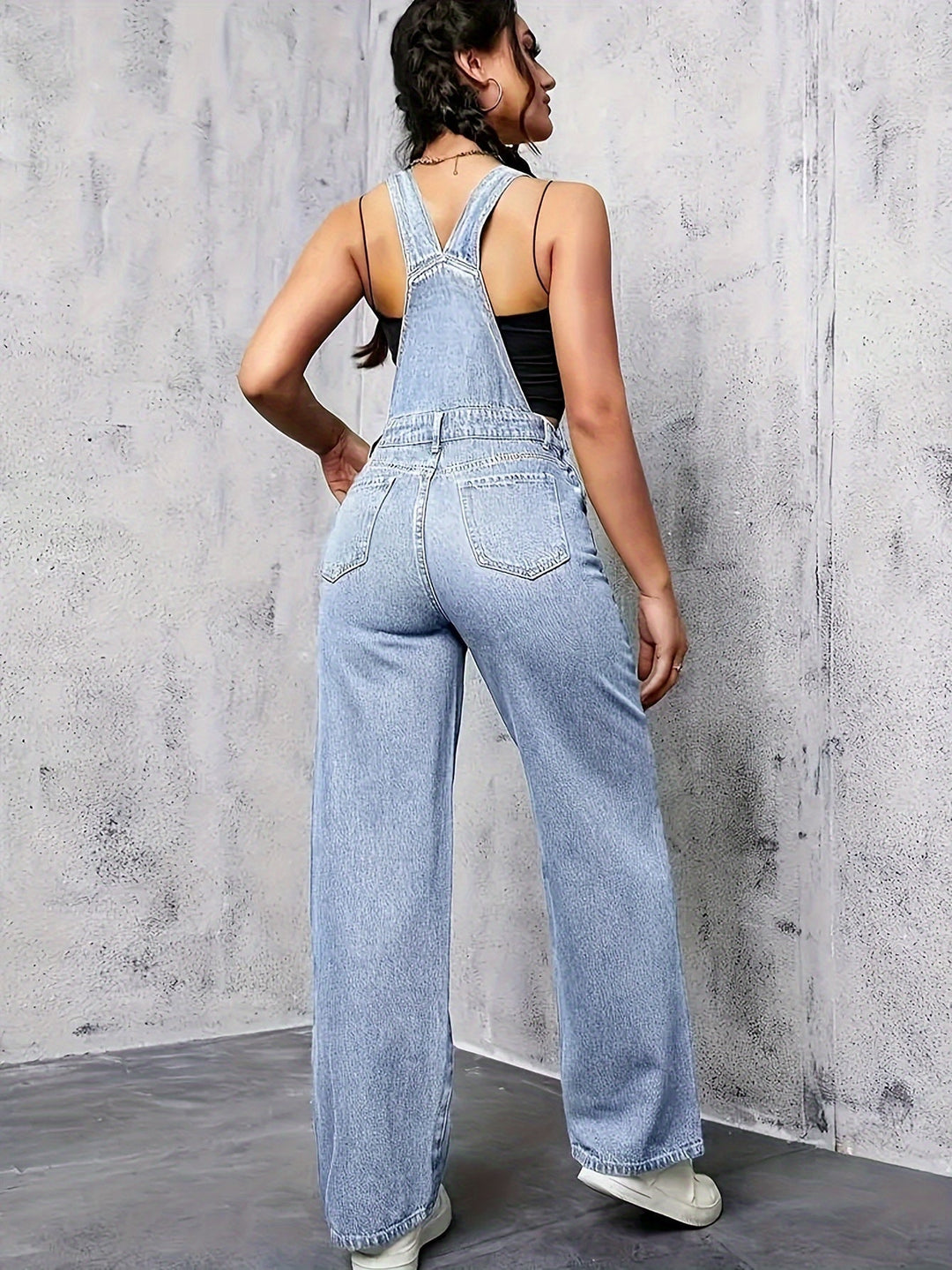 Stilla | Denim Overalls Med Brede Ben