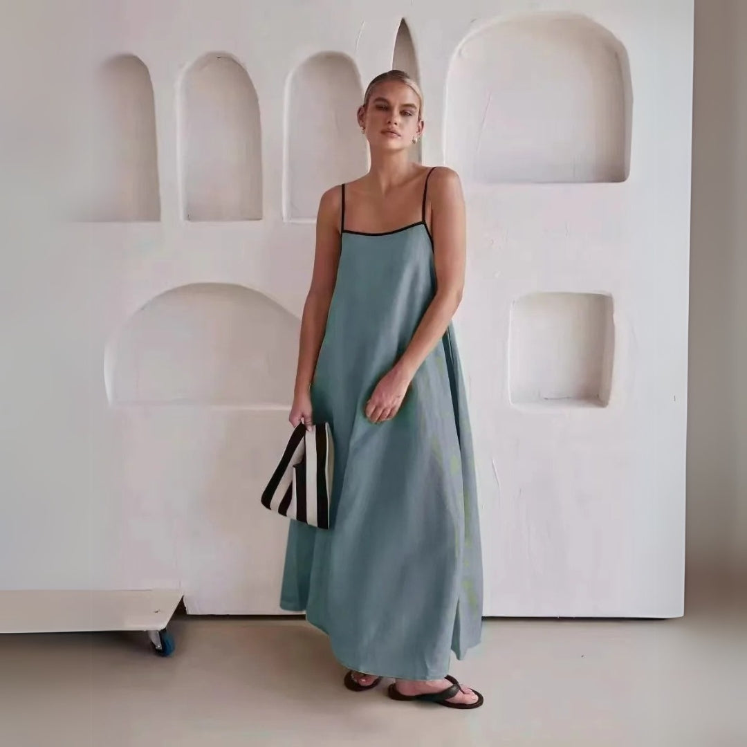 Stilla | Kvinders Linned Maxi Sommer Slip Kjole