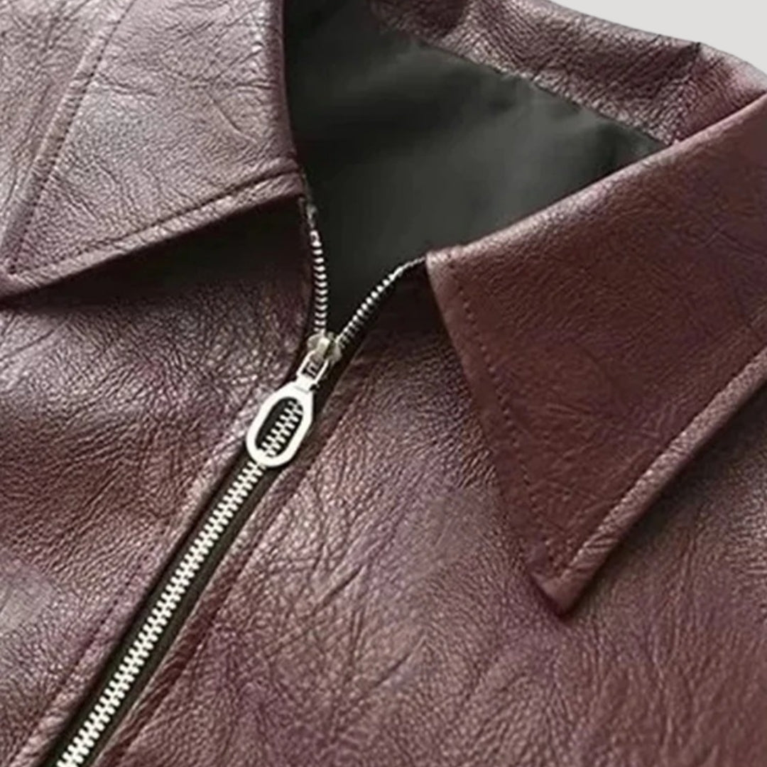 Stilla | Klassisk Faux Læder Zip up Jakke