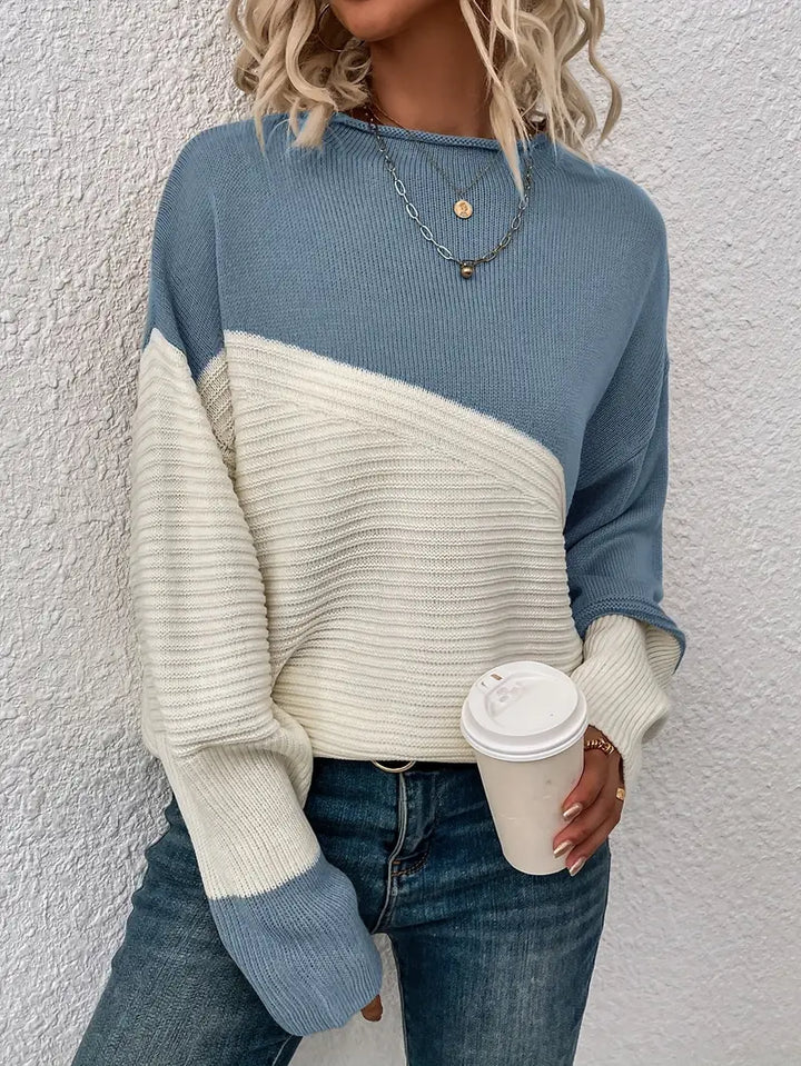 Stilla | Pullover Dame Af Farveblokstrik