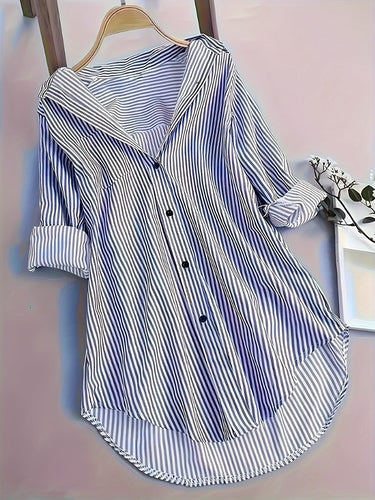 Stilla | Bluse Lang Stribet Printet Bluse