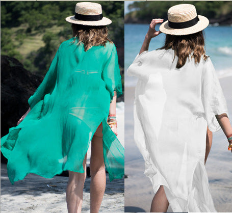 Dame Strandkimono lavet af let chiffon med elegant snit Stilla