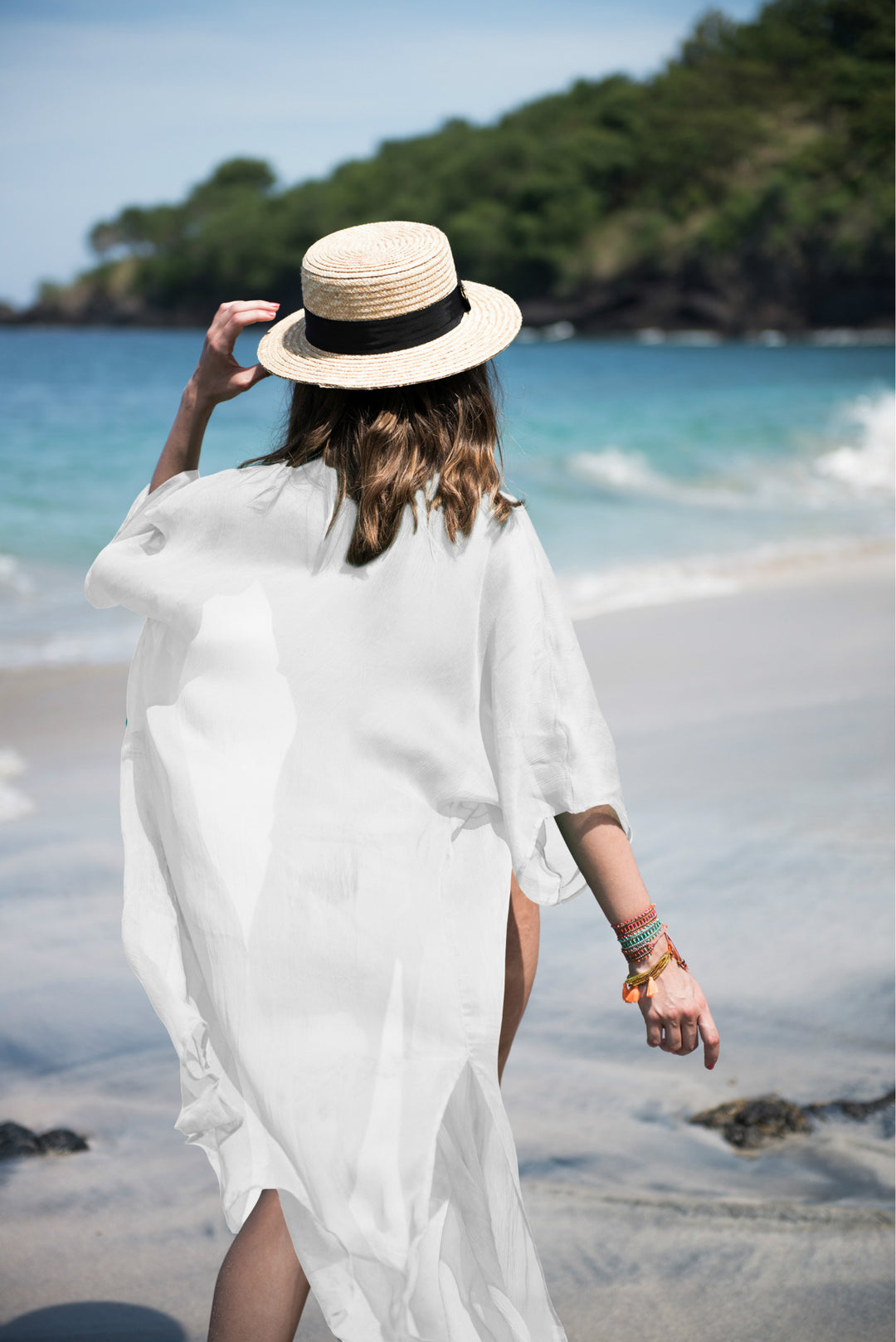 Dame Strandkimono lavet af let chiffon med elegant snit Stilla