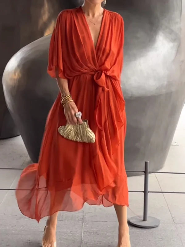 Stilla | Elegant Chiffon Kjole, Der Slanker Og Er Sofistikeret