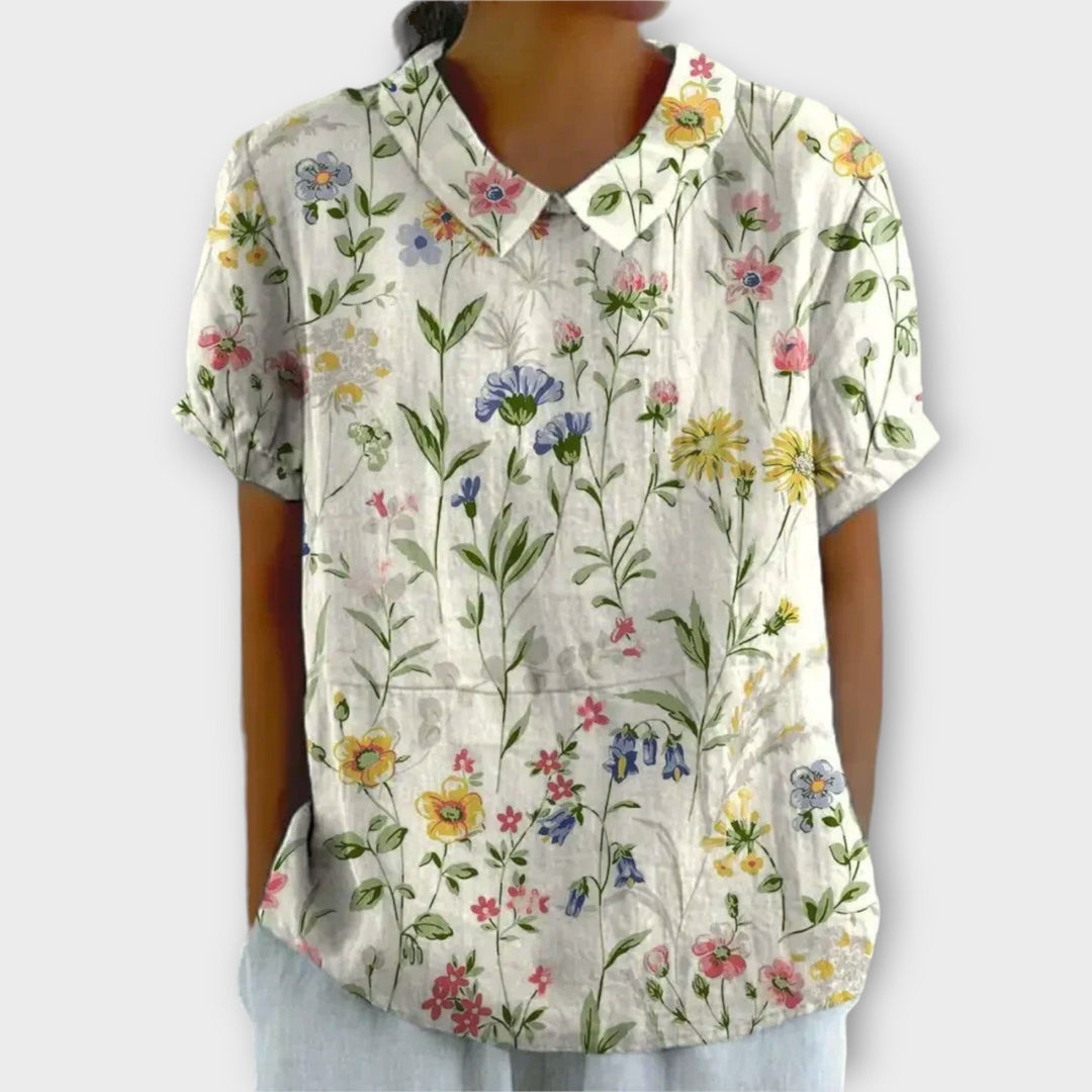 Stilla | Bluse Fleurie Af Bomuld Og Linned